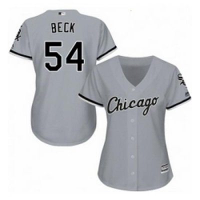 Womens Majestic Chicago White Sox 54 Chris Beck Authentic Grey Road Cool Base MLB Jersey