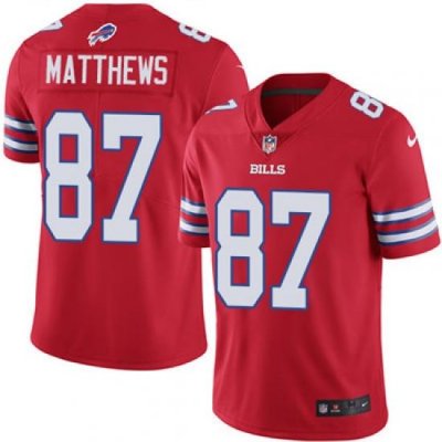 Youth Nike Bills #87 Jordan Matthews Red Stitched NFL Limited Rush Jersey