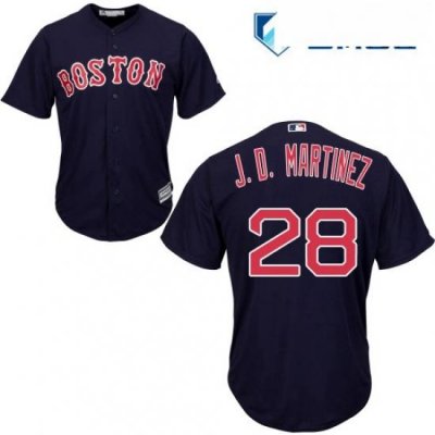 Mens Majestic Boston Red Sox 28 J D Martinez Replica Navy Blue Alternate Road Cool Base MLB Jersey