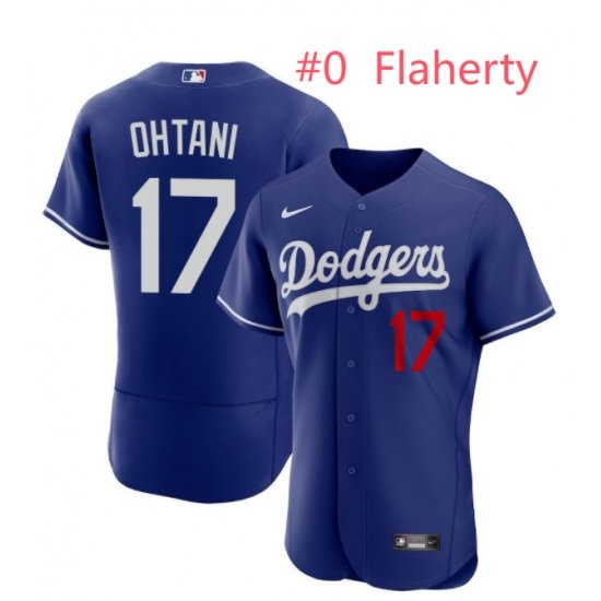 Men Los Angeles Dodgers #0 Jack Flaherty Blue Flex Base Stitched Jersey