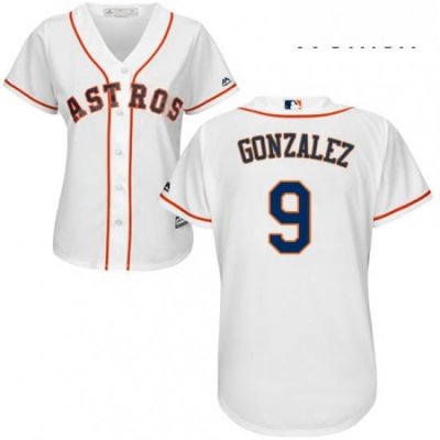 Womens Majestic Houston Astros 9 Marwin Gonzalez Authentic White Home Cool Base MLB Jersey