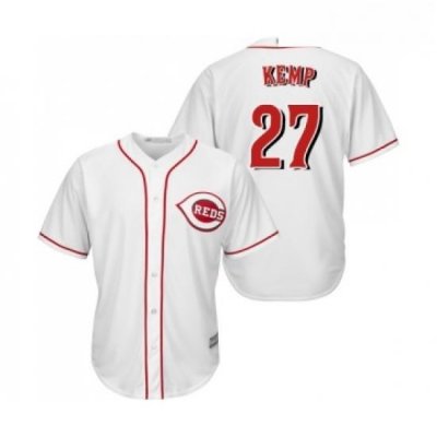 Youth Cincinnati Reds 27 Matt Kemp Replica White Home Cool Base Baseball Jersey