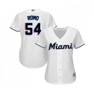 Womens Miami Marlins 54 Sergio Romo Replica White Home Cool Base Baseball Jersey