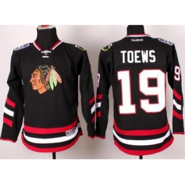 Youth Chicago Blackhawks 19 Jonathan Toews Black 2014 Stadium Series Jersey