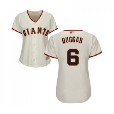 Womens San Francisco Giants 6 Steven Duggar Replica Cream Home Cool Base Baseball Jersey