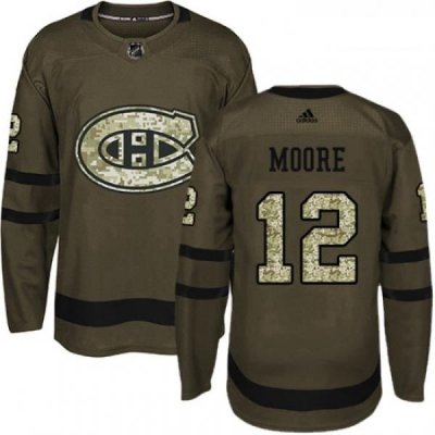 Youth Adidas Montreal Canadiens 12 Dickie Moore Premier Green Salute to Service NHL Jersey