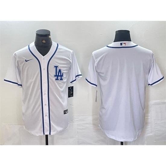 Men Los Angeles Dodgers Blank White Cool Base Stitched Baseball Jersey