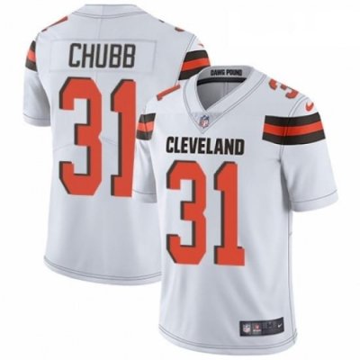 Youth Nike Cleveland BroWns 31 Nick Chubb White Vapor Untouchable Elite Player NFL Jersey