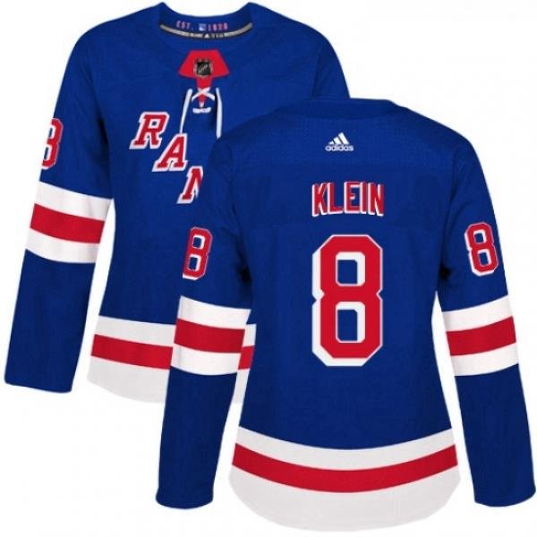 Womens Adidas New York Rangers 8 Kevin Klein Authentic Royal Blue Home NHL Jersey