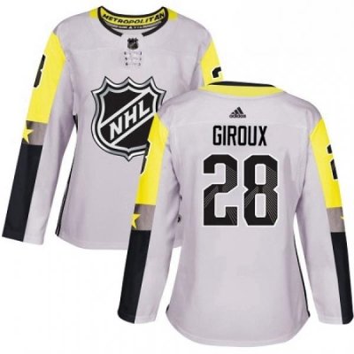 Womens Adidas Philadelphia Flyers 28 Claude Giroux Authentic Gray 2018 All Star Metro Division NHL Jersey