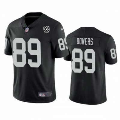 Men Las Vegas Raiders 89 Brock Bowers Black 2024 65th Anniversary Patch Vapor Stitched Football Jersey