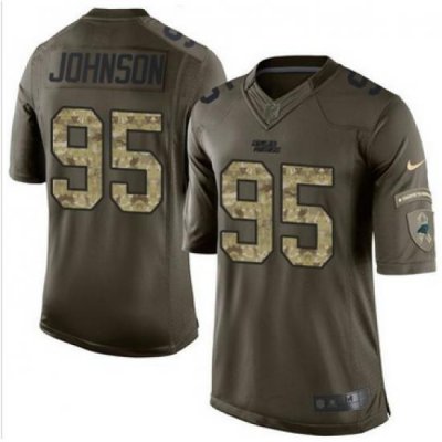 Nike Carolina Panthers #95 Charles Johnson Green Men 27s Stitched NFL Limited Salute to Service Jersey