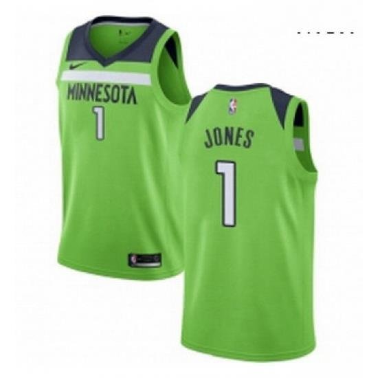 Mens Nike Minnesota Timberwolves 1 Tyus Jones Authentic Green NBA Jersey Statement Edition