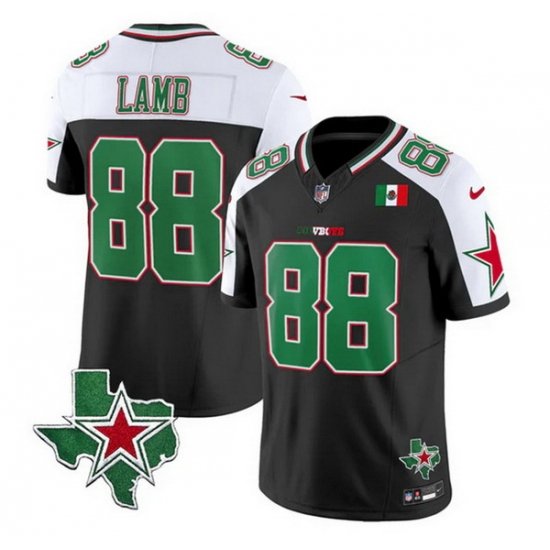 Men Dallas Cowboys 88 CeeDee Lamb 2024 Mexico Black White F U S E  Stitched Football Jersey