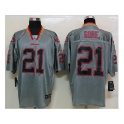 Nike San Francisco 49ers 21 Frank Gore Grey Lights Out Elite NFL Jersey