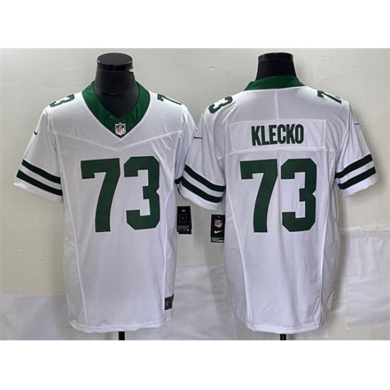 Men New York Jets 73 Joe Klecko White 2023 F U S E  Vapor Limited Throwback Stitched Football Jersey