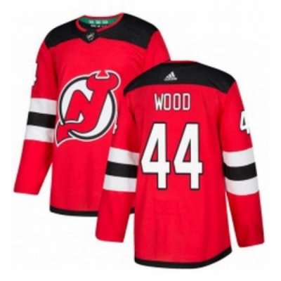 Mens Adidas New Jersey Devils 44 Miles Wood Premier Red Home NHL Jersey