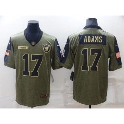 Men's Las Vegas Raiders #17 Davante Adams Olive Salute To Service Limited Stitched Jersey