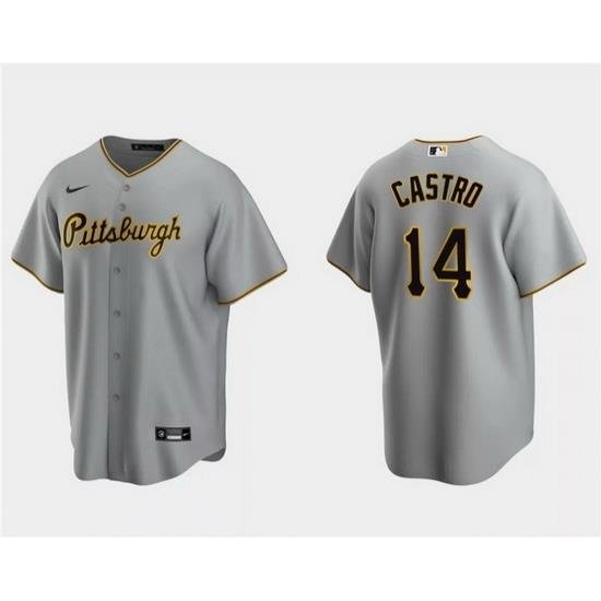 Men Pittsburgh Pirates 14 Rodolfo Castro Grey Cool Base Stitched Baseball Jersey