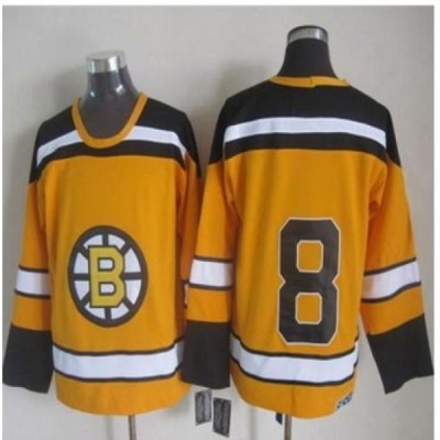 Boston Bruins #8 Cam Neely Yellow CCM Throwback Stitched NHL Jersey