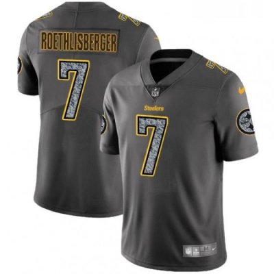 Youth Nike Pittsburgh Steelers 7 Ben Roethlisberger Gray Static Vapor Untouchable Limited NFL Jersey