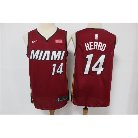 Heat 14 Tyler Herro Red Nike Swingman Jersey