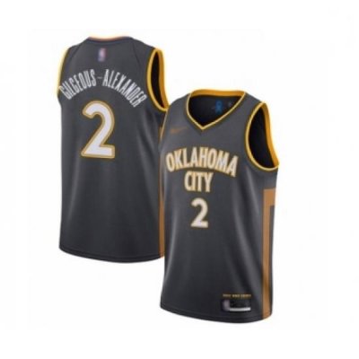 Thunder 2 Shai Gilgeous Alexander Charcoal Basketball Swingman City Edition 2019 20 Jersey