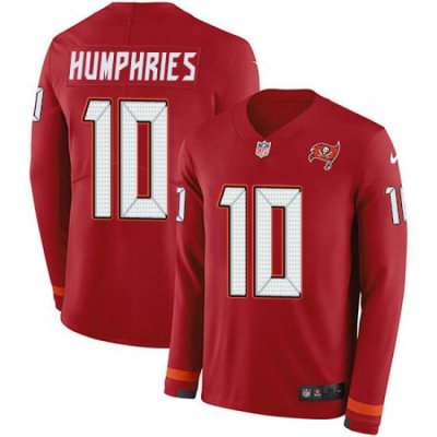 Nike Buccaneers 10 Adam Humphries Red Team Color Men s Stitched NFL Limited Therma Long Sleeve Jersey