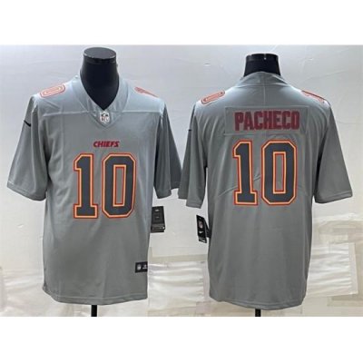 Men Kansas City Chiefs 10 Isiah Pacheco Gray Atmosphere Fashion Stitched Jersey