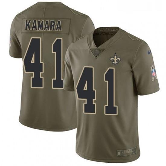 Mens Nike New Orleans Saints 41 Alvin Kamara Limited Olive 2017 Salute to Service NFL Jersey