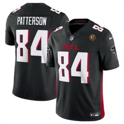 Men Atlanta Falcons 84 Cordarrelle Patterson Black 2023 F U S E  With John Madden Patch Vapor Limited Stitched Football Jersey