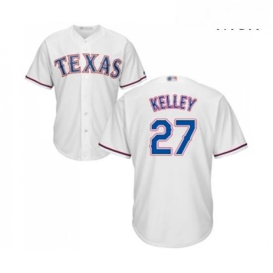 Mens Texas Rangers 27 Shawn Kelley Replica White Home Cool Base Baseball Jersey