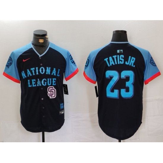 Men National League 23 Fernando Tatis Jr  Navy 2024 All Star Limited Stitched Baseball 1