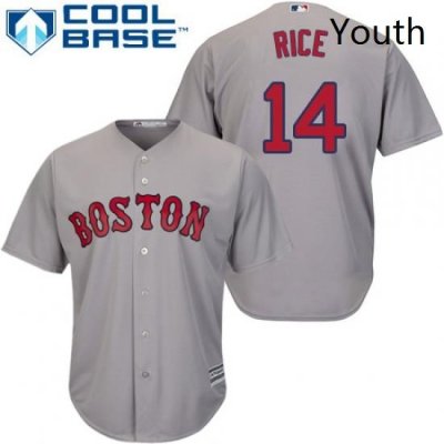 Youth Majestic Boston Red Sox 14 Jim Rice Authentic Grey Road Cool Base MLB Jersey