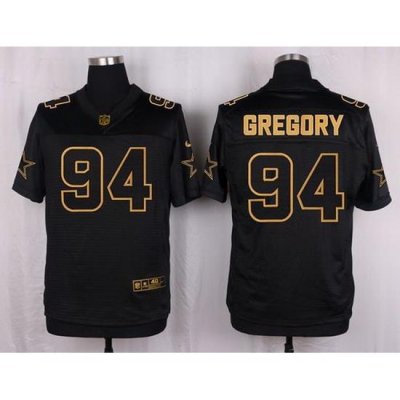 Nike Cowboys #94 Randy Gregory Black Mens Stitched NFL Elite Pro Line Gold Collection Jersey