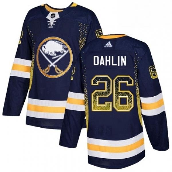 Mens Adidas Buffalo Sabres 26 Rasmus Dahlin Authentic Navy Blue Drift Fashion NHL Jersey