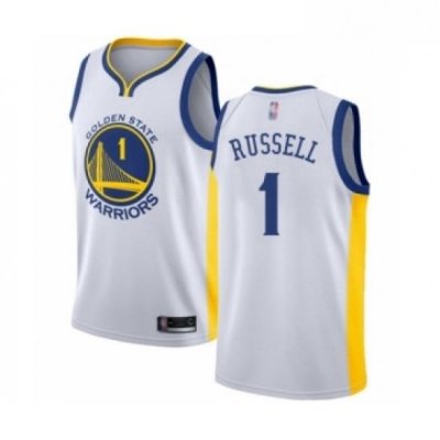 Youth Golden State Warriors 1 DAngelo Russell Swingman White Basketball Jersey Association Edition