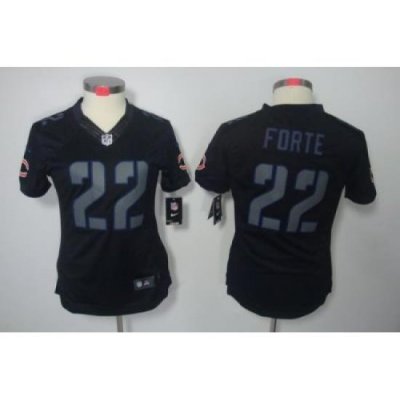 Women Nike Chicago Bears #22 Matt Forte Black Jerseys[Impact Limited]