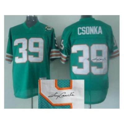 Miami Dolphins 39 Csonka Green ThroWback M&N Signed NFL Jerseys