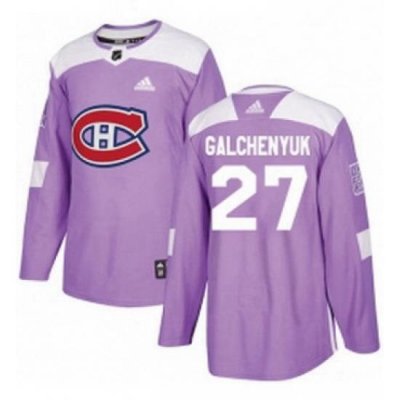 Mens Adidas Montreal Canadiens 27 Alex Galchenyuk Authentic Purple Fights Cancer Practice NHL Jersey