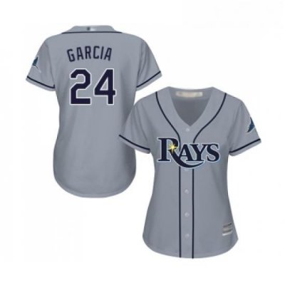 Womens Tampa Bay Rays 24 Avisail Garcia Replica Grey Road Cool Base Baseball Jersey