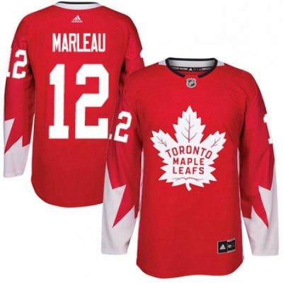 Mens Adidas Toronto Maple Leafs 12 Patrick Marleau Authentic Red Alternate NHL Jersey