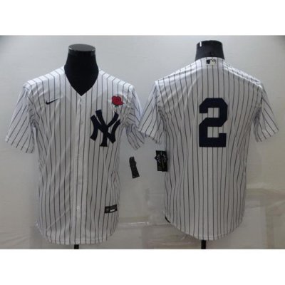 Men NeW York Yankees 2 Derek Jeter White Cool Base Stitched Baseball jersey