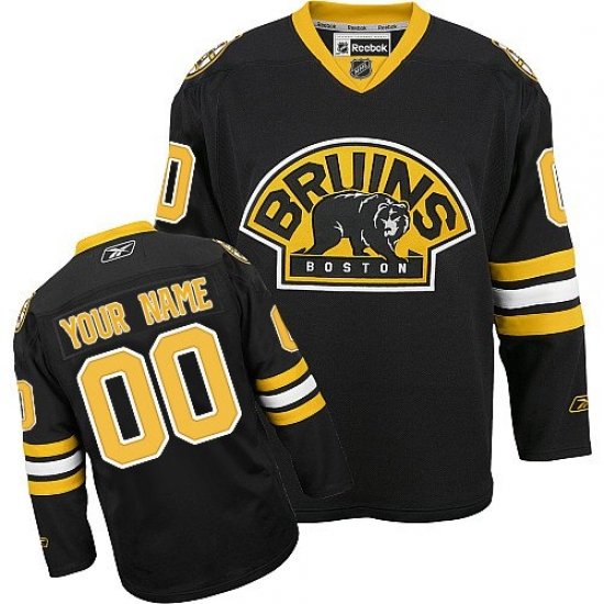 Men Women Youth Toddler Black Jersey - Customized Reebok Boston Bruins Third