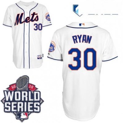 Mens Majestic NeW York Mets 30 Nolan Ryan Replica White Alternate Cool Base 2015 World Series MLB Jersey