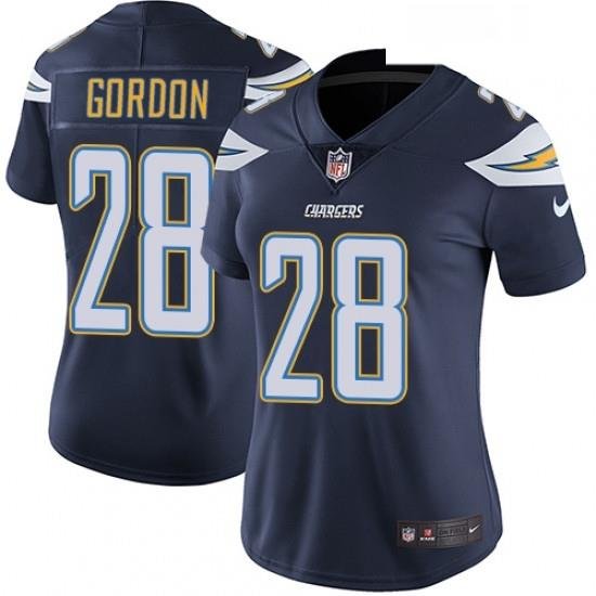 Womens Nike Los Angeles Chargers 28 Melvin Gordon Elite Navy Blue Team Color NFL Jersey