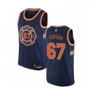 Youth New York Knicks 67 Taj Gibson Swingman Navy Blue Basketball Jersey City Edition