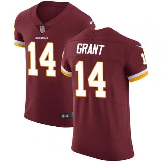 Men Nike Redskins #14 Ryan Grant Burgundy Red Team Color Stitched NFL Vapor Untouchable Elite Jersey