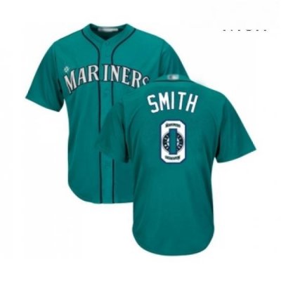 Mens Seattle Mariners 0 Mallex Smith Authentic Teal Green Team Logo Fashion Cool Base Baseball Jersey