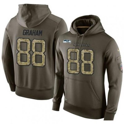 NFL Nike Seattle Seahawks 88 Jimmy Graham Green Salute To Service Mens Pullover Hoodie